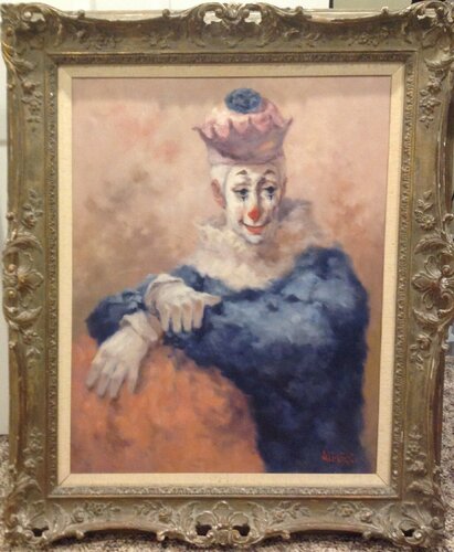 Sitting Clown by Philippe Alfieri, 油畫 for Sale on Singulart