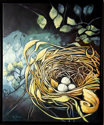Wiege des Lebens by Regina Fleck, Painting for Sale on Singulart