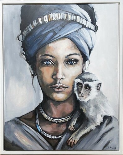 Zwei Herzen - eine Welt di Regina Fleck, Pittura in vendita su Singulart