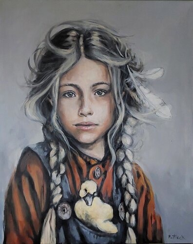 Die Gänsemagd von Regina Fleck, Malerei kaufen auf Singulart