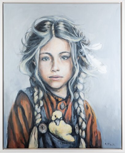 Die Gänsemagd par Regina Fleck, Peinture en vente sur Singulart