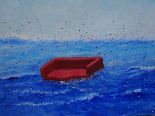 Canapé transporté de Pascal Lassarre, Pintura a la venta en Singulart