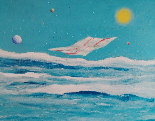 Grand soleil et autres astres de Pascal Lassarre, Pintura a la venta en Singulart