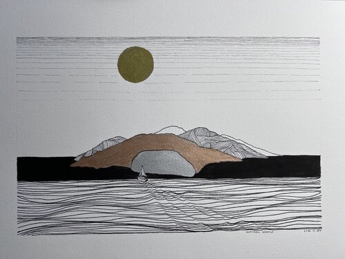 Golden Island di Urs Grünenfelder, Opera su carta in vendita su Singulart