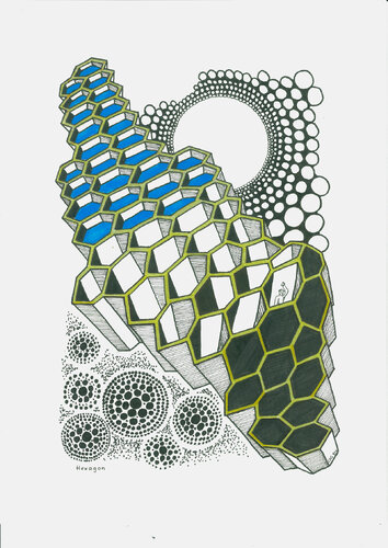 Hexagon di Urs Grünenfelder, Opera su carta in vendita su Singulart