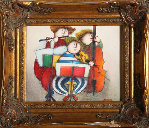 Three Woman Band van Joyce Roybal, Schilderij te koop op Singulart