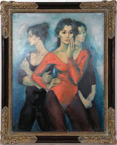 Three Dancers by Jan De Ruth, 油畫 for Sale on Singulart
