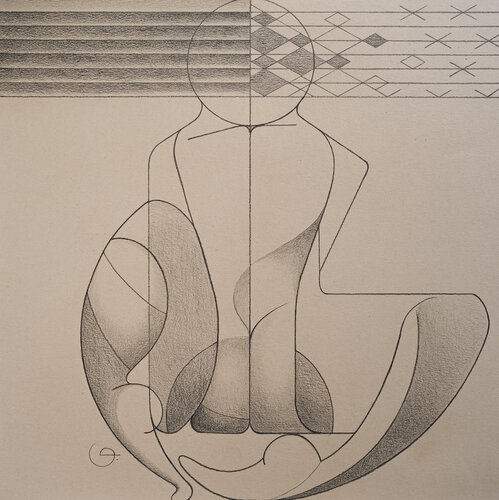 Graphics 16 - Reflection 18 x 18 by Tetiana Gryshchenko, Drawing for Sale on Singulart