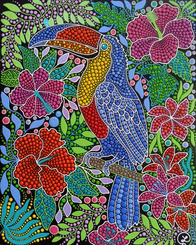Bird of the Tropics by Oxana Lazari, Painting for Sale on Singulart