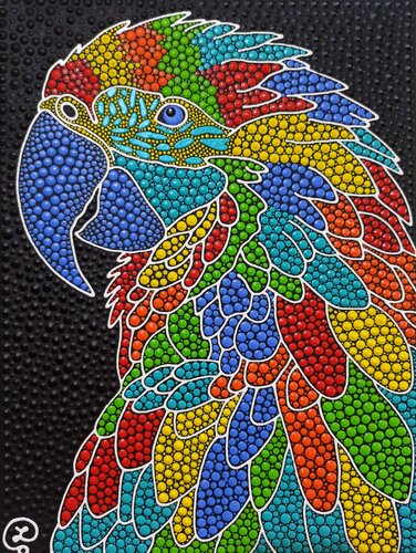 Rainbow Macaw von Oxana Lazari, Malerei kaufen auf Singulart