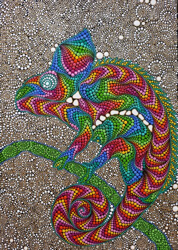 Chameleon by Oxana Lazari, Painting for Sale on Singulart