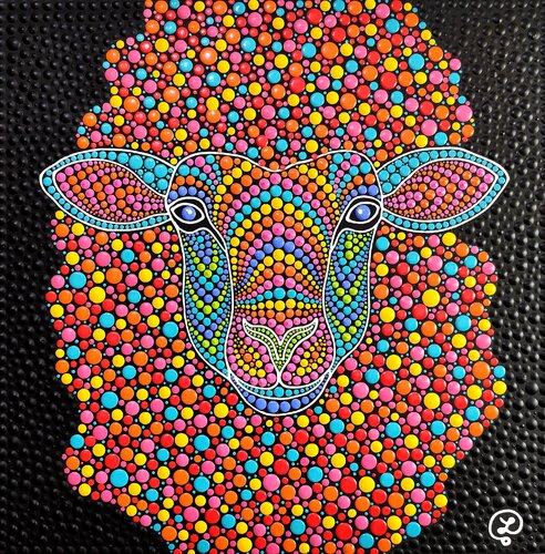 Rainbow Wool by Oxana Lazari, Painting for Sale on Singulart