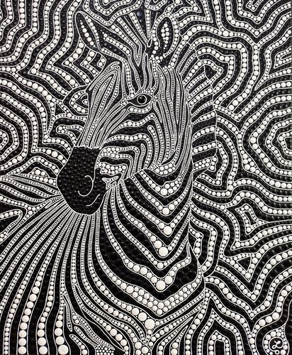 Zebra 7 van Oxana Lazari, Schilderij te koop op Singulart