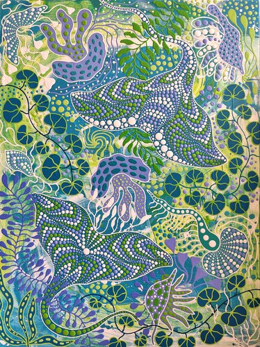 Aquatic Mirage by Oxana Lazari, Painting for Sale on Singulart