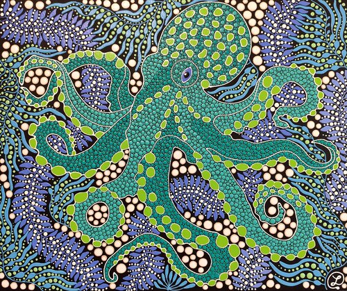 Octopus 2 van Oxana Lazari, Schilderij te koop op Singulart