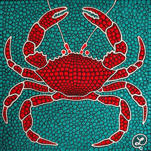 Red Crab by Oxana Lazari, Painting for Sale on Singulart