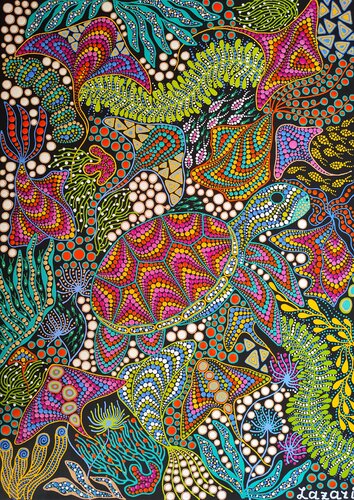 Majestic Turtle van Oxana Lazari, Schilderij te koop op Singulart