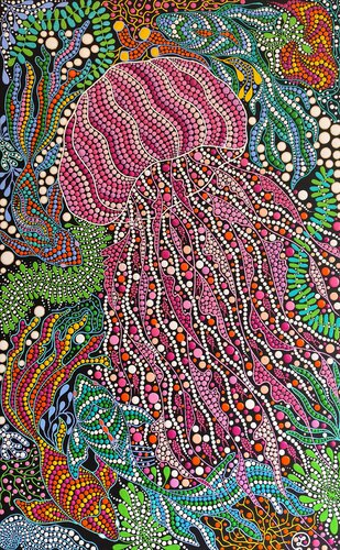 Pink Jellyfish von Oxana Lazari, Malerei kaufen auf Singulart