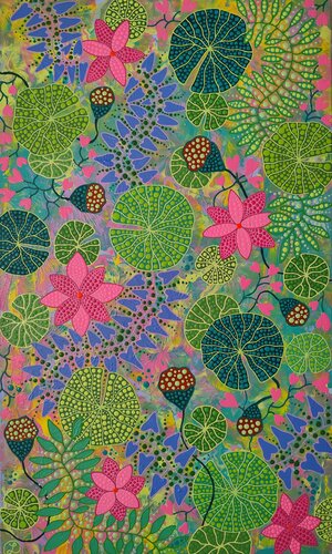 Lotus Pond von Oxana Lazari, Malerei kaufen auf Singulart