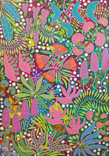 Tropical garden van Oxana Lazari, Schilderij te koop op Singulart
