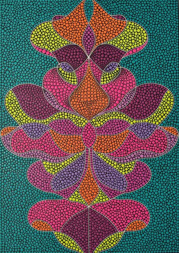 Floral Geometry by Oxana Lazari, 油畫 for Sale on Singulart