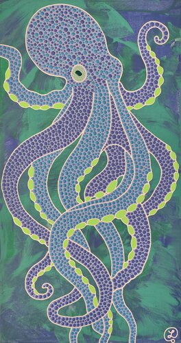 Octopus par Oxana Lazari, Peinture en vente sur Singulart