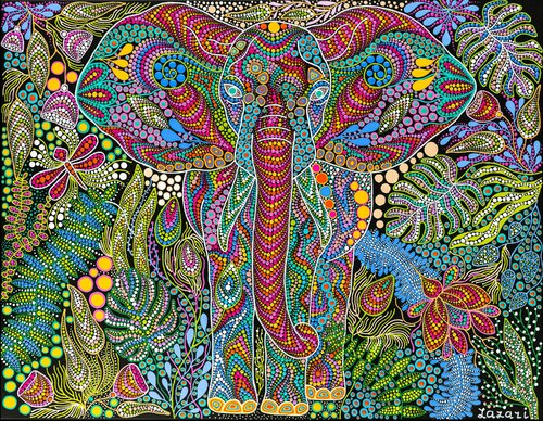 Elephant by Oxana Lazari, Print for Sale on Singulart