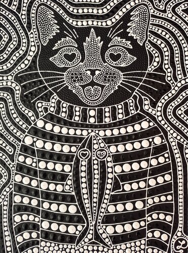Hypnotic Cat van Oxana Lazari, Schilderij te koop op Singulart