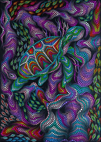 Cosmic Sea Turtle par Oxana Lazari, Édition en vente sur Singulart