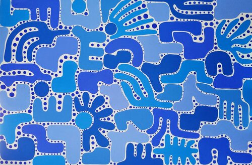 Blue Santorini van Oxana Lazari, Schilderij te koop op Singulart