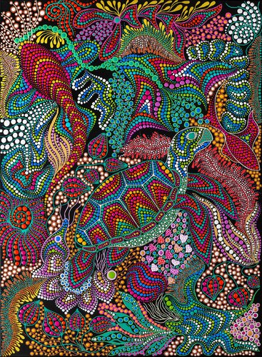 Sea Turtle Garden by Oxana Lazari, Print for Sale on Singulart
