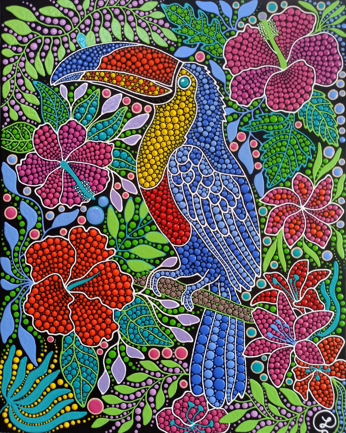 Bird of the Tropics Oxana Lazari Originalgemälde zu verkaufen