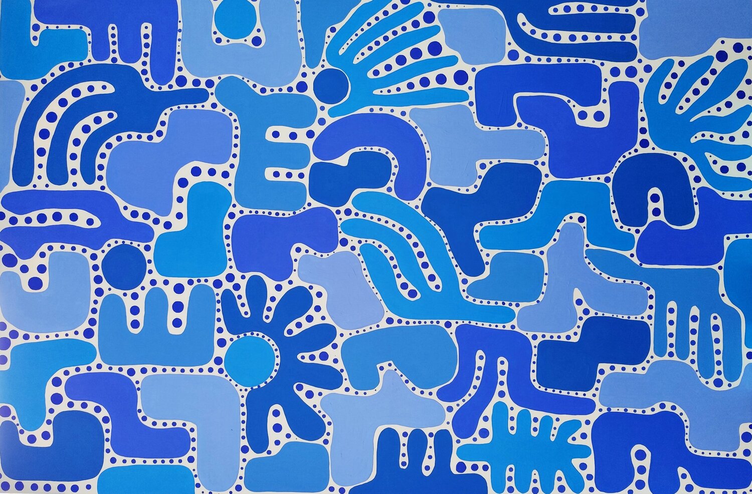 Blue Santorini Oxana Lazari Origineel schilderij te koop