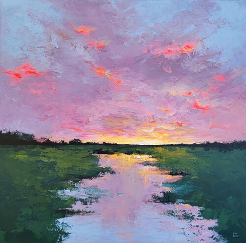 Happy orange sunset van Kim Benz, Schilderij te koop op Singulart