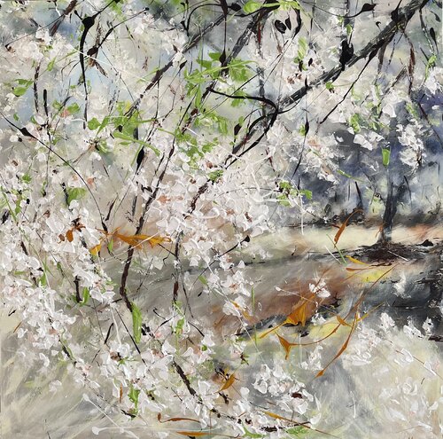 Garden with apple trees blossom Liliya Kirchberger