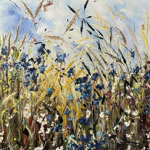 Bloom between the grains van Liliya Kirchberger, Schilderij te koop op Singulart