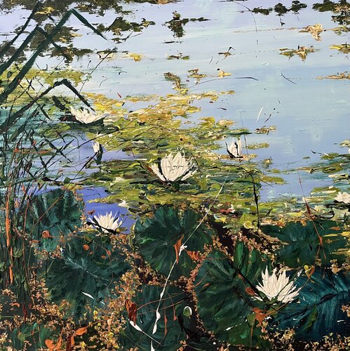 Silent Lilies by Liliya Kirchberger, 회화 for Sale on Singulart
