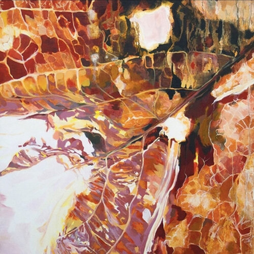Oak (Tissue) (Abstract, Realism, Leaf, Patterns, Botanical Art) by Annieo Klaas, 油畫 for Sale on Singulart