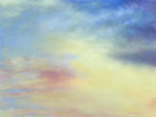 Inside a Cloud (Window, Warm, Dreamy, Subtle, Soft) di Annieo Klaas, Pittura in vendita su Singulart