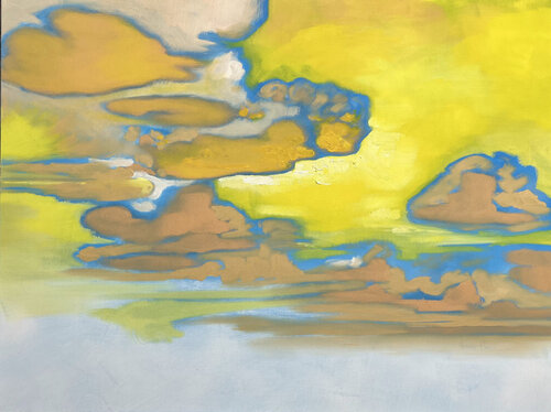 Floating on a Dream (Window, Warm, Dreamy, Bright, Colorful) de Annieo Klaas, Pintura a la venta en Singulart