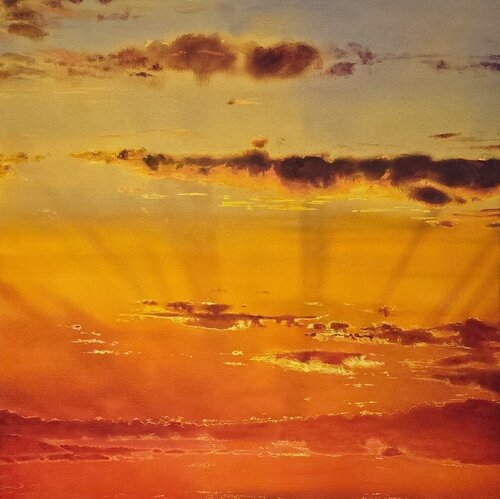Orange Sky par Annieo Klaas, Peinture en vente sur Singulart