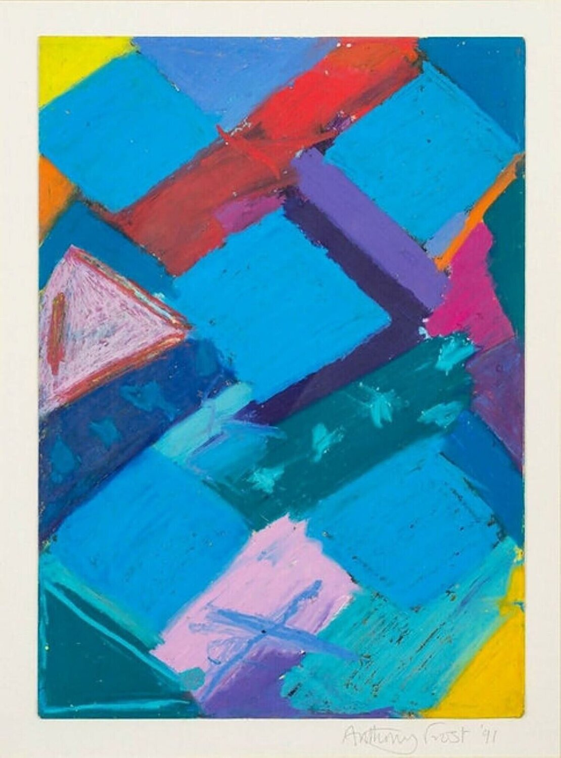 Five of Diamonds Abstract Original Anthony Frost Werk auf Papier zu verkaufen