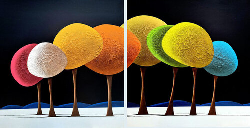 Les arbres 04.05.24 by Laurent Bouro, Painting for Sale on Singulart