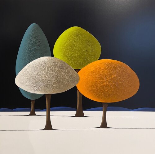 Les arbres 10.10.24 by Laurent Bouro, Painting for Sale on Singulart