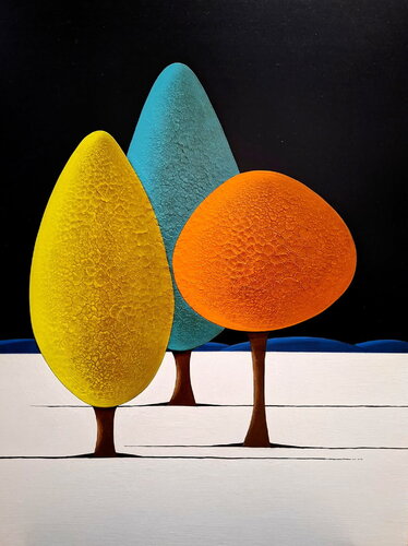 Les arbres 05.10.25 van Laurent Bouro, Schilderij te koop op Singulart