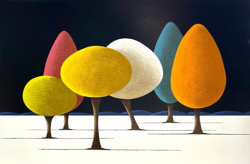 Les arbres 11.11.25  van Laurent Bouro, Schilderij te koop op Singulart