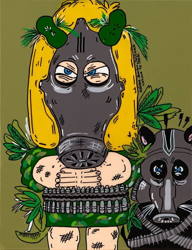 Little warrior girl von Nolwenn Samson, Malerei kaufen auf Singulart