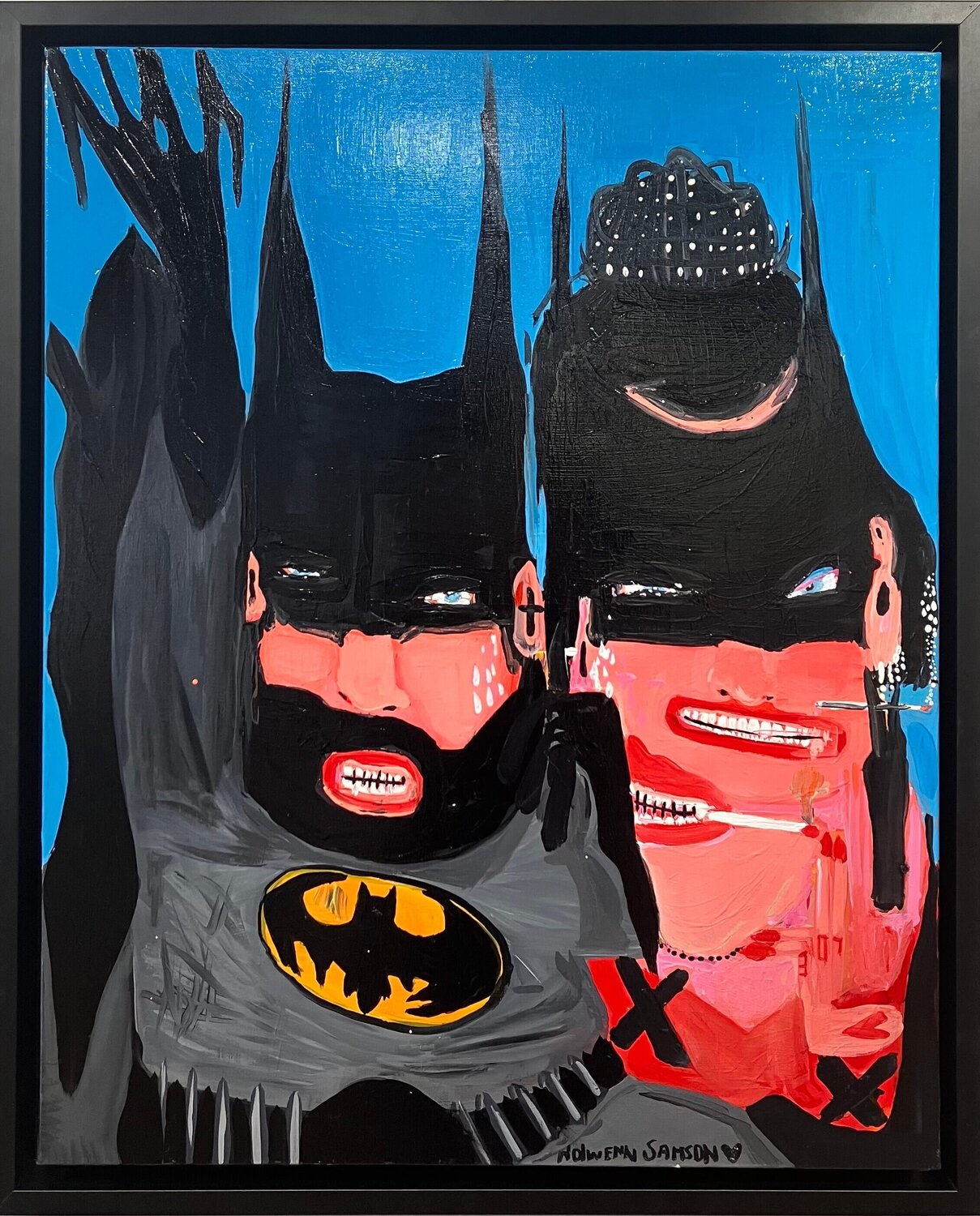 Oily batman Nolwenn Samson Original painting for sale