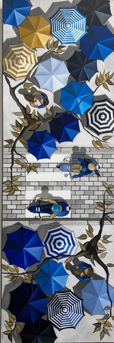 La rue bleue van Perrine Vilmot, Schilderij te koop op Singulart