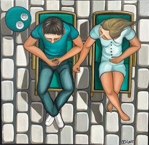 Les chaises longues van Perrine Vilmot, Schilderij te koop op Singulart